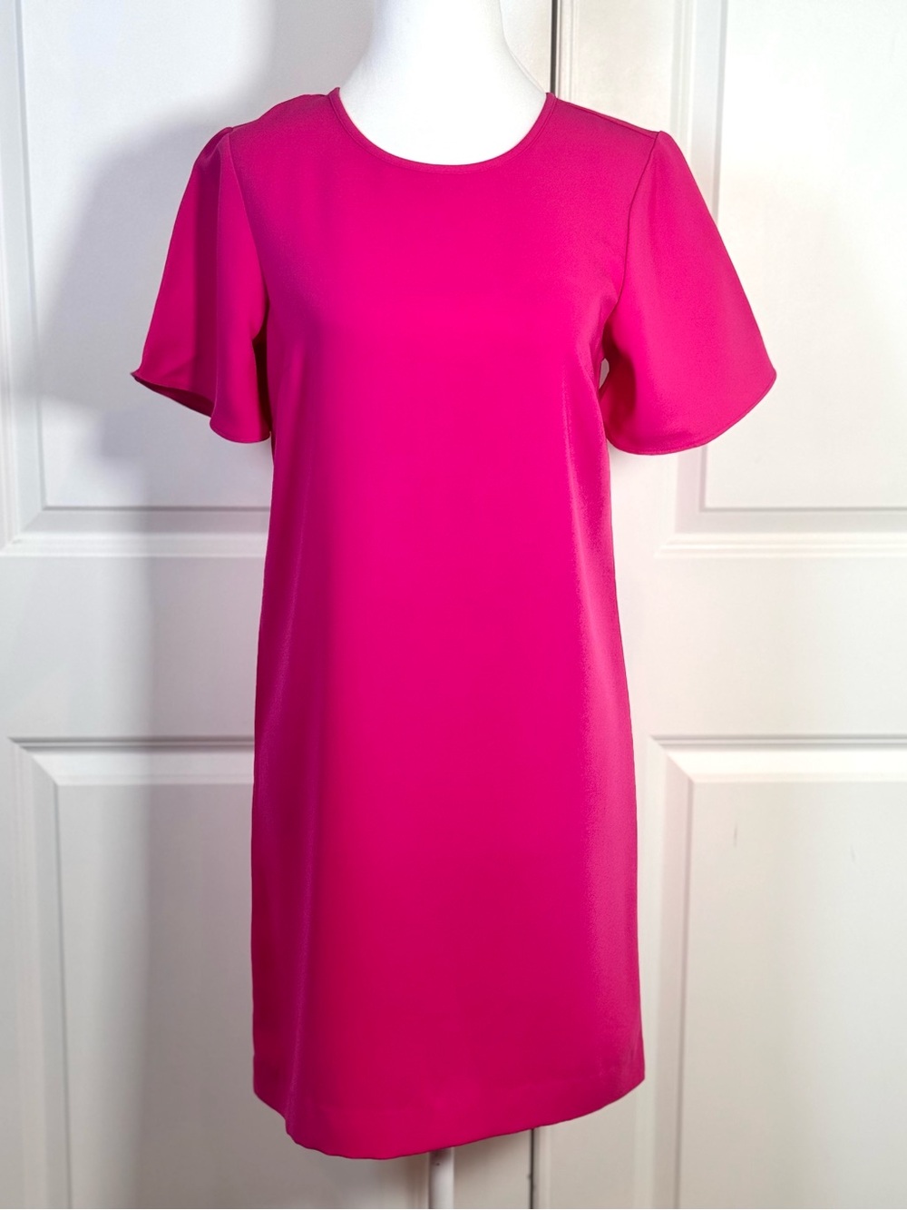 Ann Taylor Factory Dress 2P NWT Pink Shift Flutter Sleeve Petite Barbiecore
